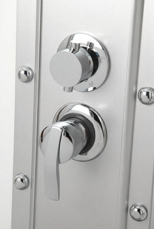Mesa WS-609A chrome diverter and mixer valve handles close-up