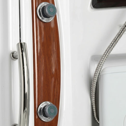 Mesa WS-609A wood-grain accent strip with two chrome massage jets
