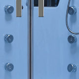 Mesa WS-609P rows of chrome body massage jets on blue glass interior