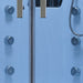 Mesa WS-609P rows of chrome body massage jets on blue glass interior