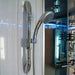 Mesa WS-702A steam shower handheld sprayer and grab bar on the white wall panel
