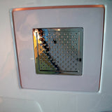 Mesa WS-702A steam shower chrome square rainfall showerhead set into the ceiling panel