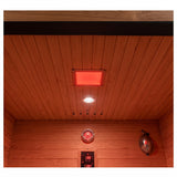 Pacific 400D6 ceiling infrared panel and light inside the sauna