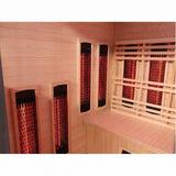 Pacific 400D6 cedar interior corner with infrared heating panels