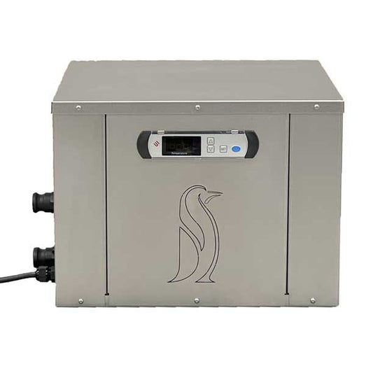 Penguin chiller front panel for the Polar Cold Plunge Tub with temperature display and etched logo