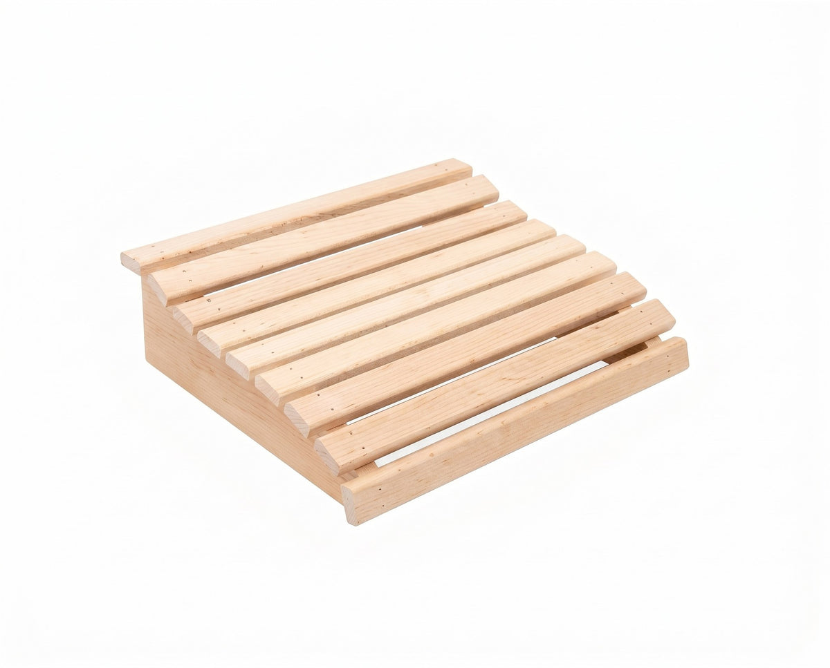ProSaunas SM thermally modified wood sauna headrest with angled slats
