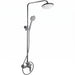 SaunaLife R3 barrel shower chrome rain fixture with handheld sprayer and mixer