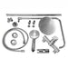 SaunaLife R3 barrel shower chrome fixture kit components laid out flat