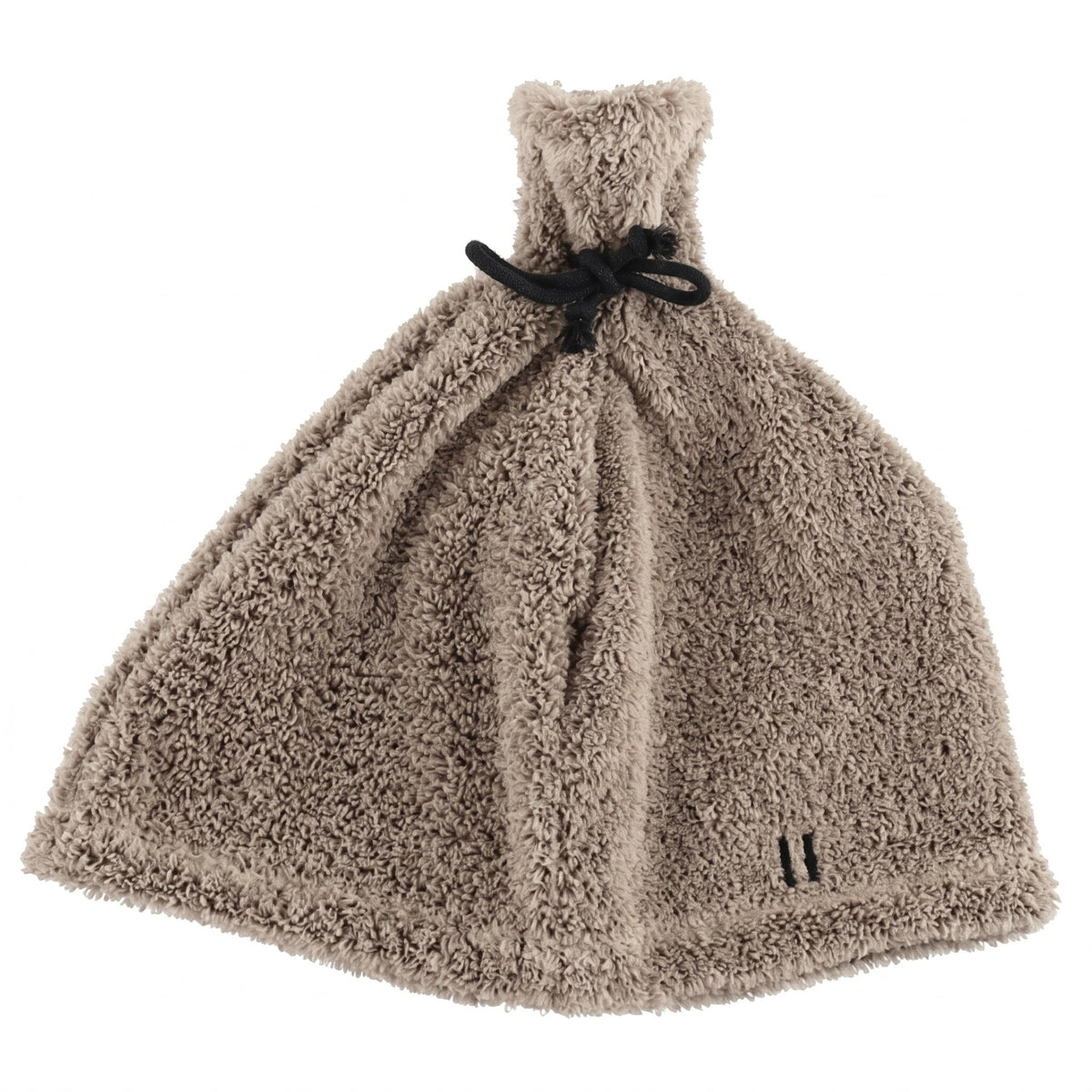 Rento linen terry sauna hat in beige with black drawstring tie