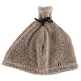 Rento linen terry sauna hat in beige with black drawstring tie