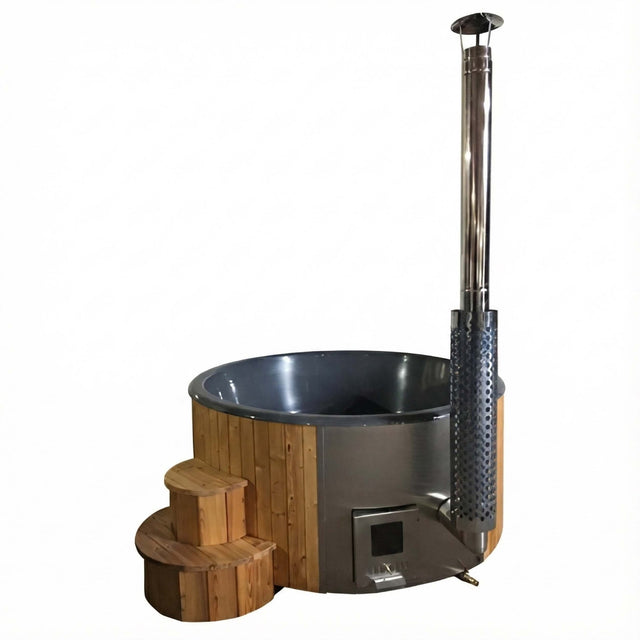 SaunaLife 6 - Person Wood - Fired Hot Tub | Model S4B/S4N - Topture