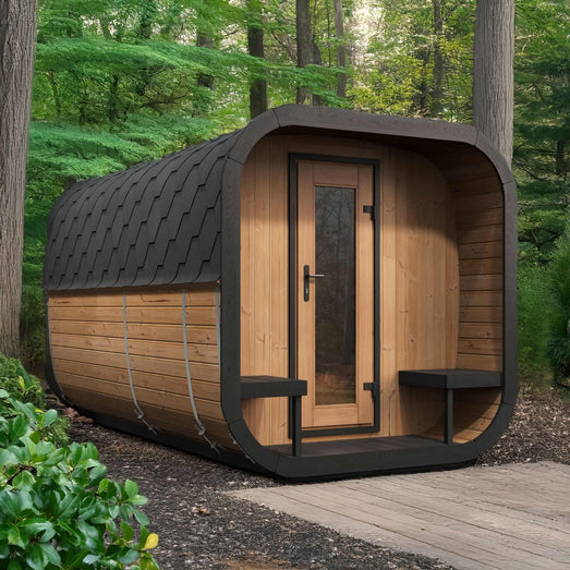 SaunaLife CL12GCP Cube Sauna | 8 - Person Luxury Sauna Suite with Changeroom - Topture