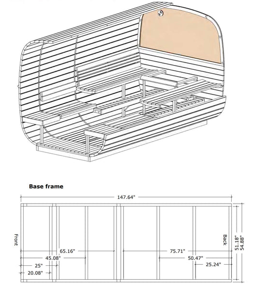 SaunaLife CL12GCP Cube Sauna | 8 - Person Luxury Sauna Suite with Changeroom - Topture
