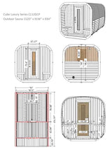 SaunaLife CL12GCP Cube Sauna | 8 - Person Luxury Sauna Suite with Changeroom - Topture
