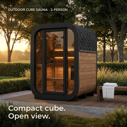 SaunaLife CL3G | 2 - Person Outdoor Cube Sauna - Topture
