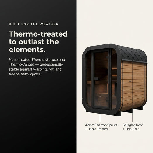 SaunaLife CL3G | 2 - Person Outdoor Cube Sauna - Topture