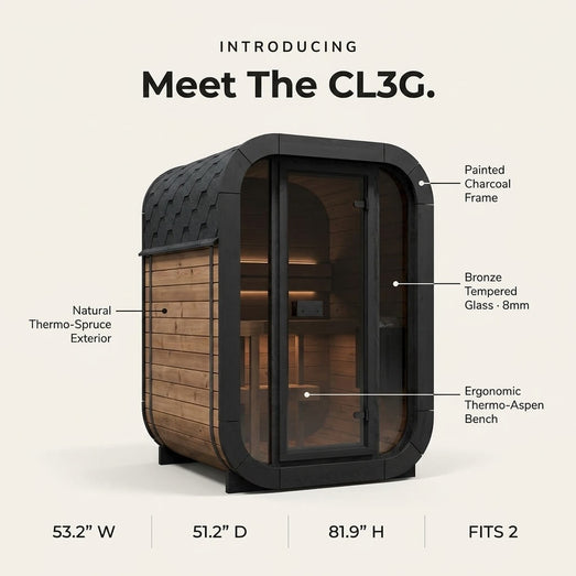SaunaLife CL3G | 2 - Person Outdoor Cube Sauna - Topture