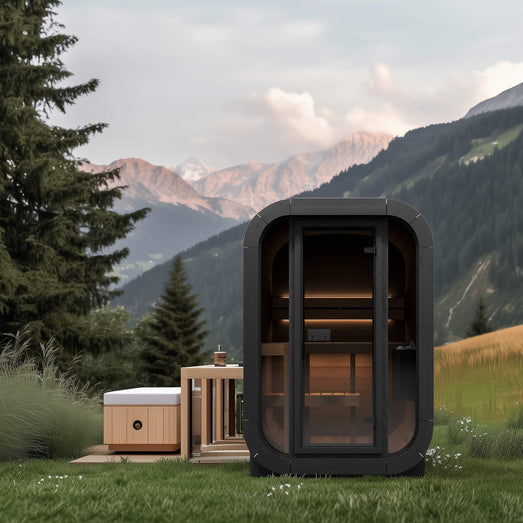 SaunaLife CL3G Cube Sauna | 2 - Person with Glass Front - Topture