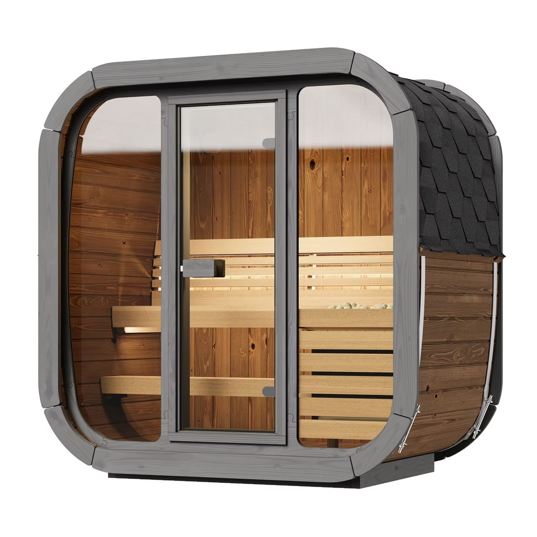 SaunaLife CL4G 3-Person Outdoor Cube Sauna Kit | Topture