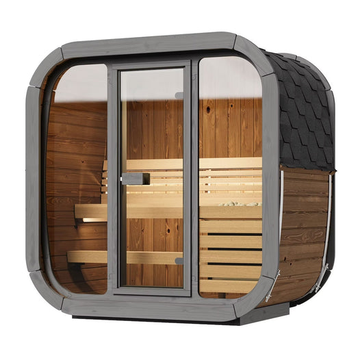 SaunaLife CL4G | 3 - Person Cube Sauna with Glass Front - Topture
