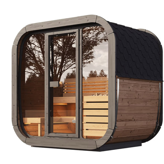SaunaLife CL5G | 4 - Person Cube Sauna with Glass Front - Topture