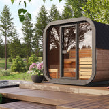 SaunaLife CL5G | 4 - Person Cube Sauna with Glass Front - Topture
