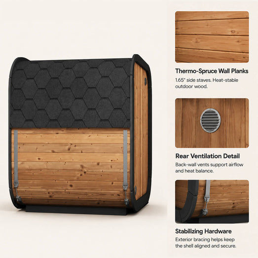 SaunaLife CL5G | 4 - Person Outdoor Cube Sauna - Topture