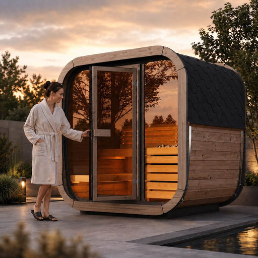 SaunaLife CL5G | 4 - Person Outdoor Cube Sauna - Topture