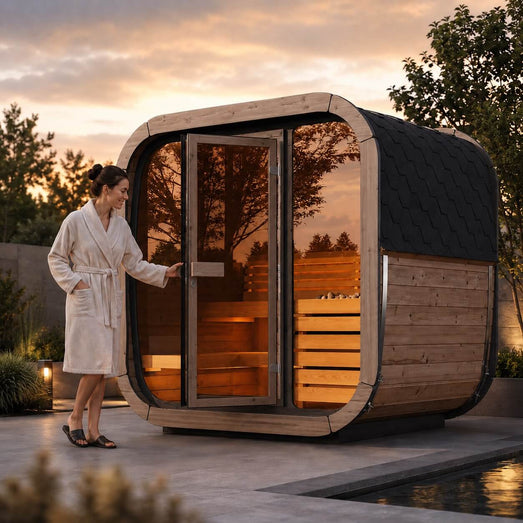 SaunaLife CL5G | 4 - Person Outdoor Cube Sauna - Topture