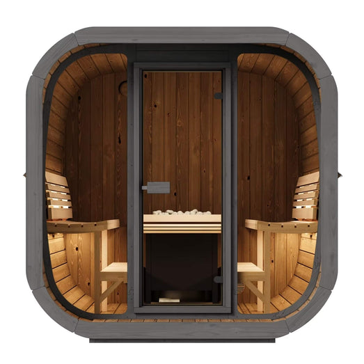 SaunaLife CL7G | 6 - Person Cube Sauna with Glass Front - Topture