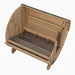 SaunaLife E6 sauna cutaway showing interior bench and decking from the right