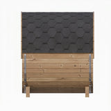 SaunaLife E6 sauna top view detail of black hexagonal shingled roof