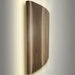 SaunaLife E6 wood sconce light shade casting warm backlit glow at an angle