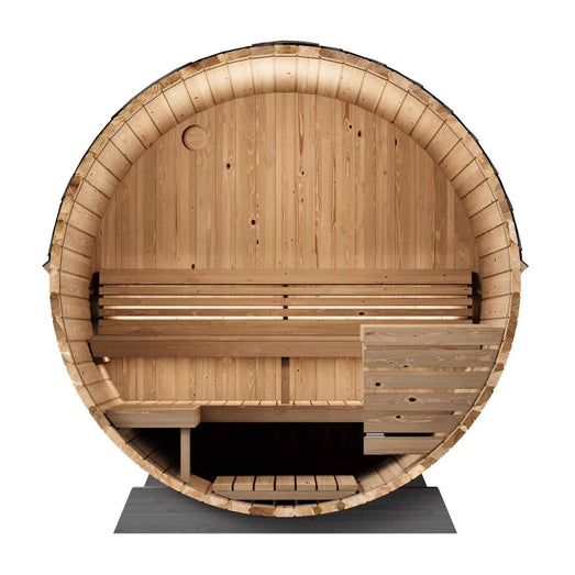 SaunaLife EE6G | 4 Person Sauna Barrel with Glass Front - Topture
