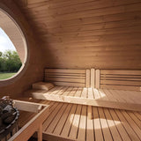 SaunaLife G11 | 8 Person Outdoor HobHouse Barrel Sauna w/ Changing Room - Topture