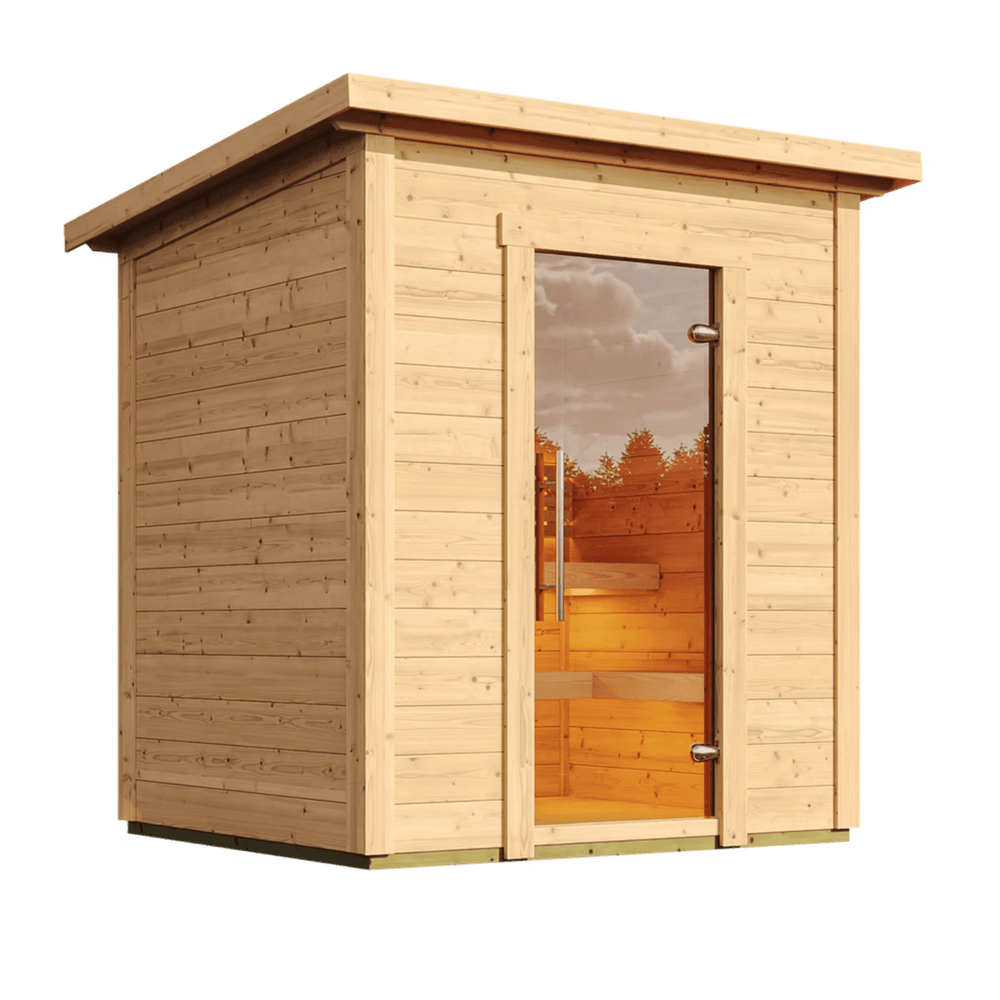 SaunaLife G2 outdoor spruce sauna cabin