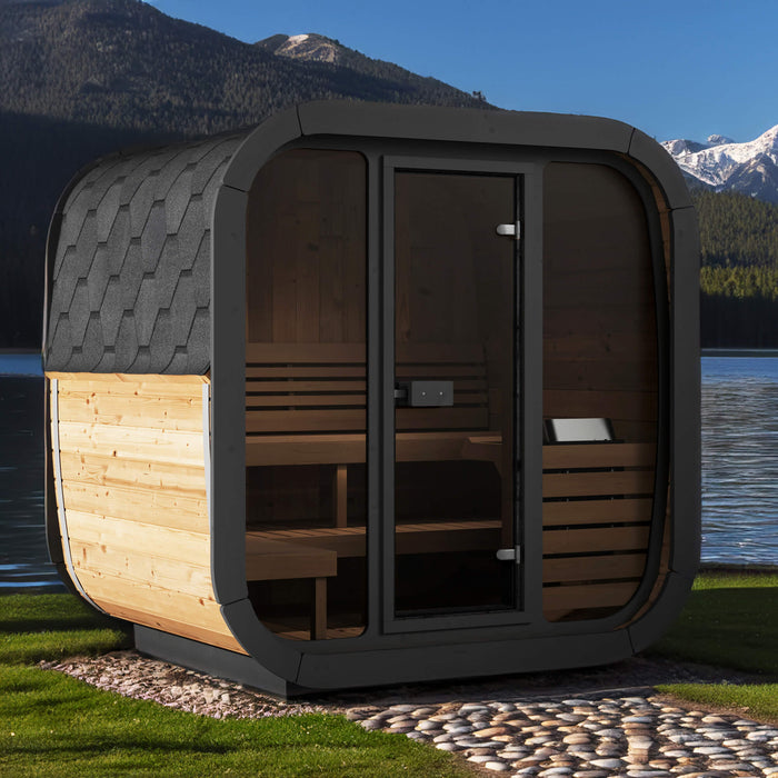 SaunaLife Model CL5G | 4 - Person Cube Sauna with Glass Front - Topture