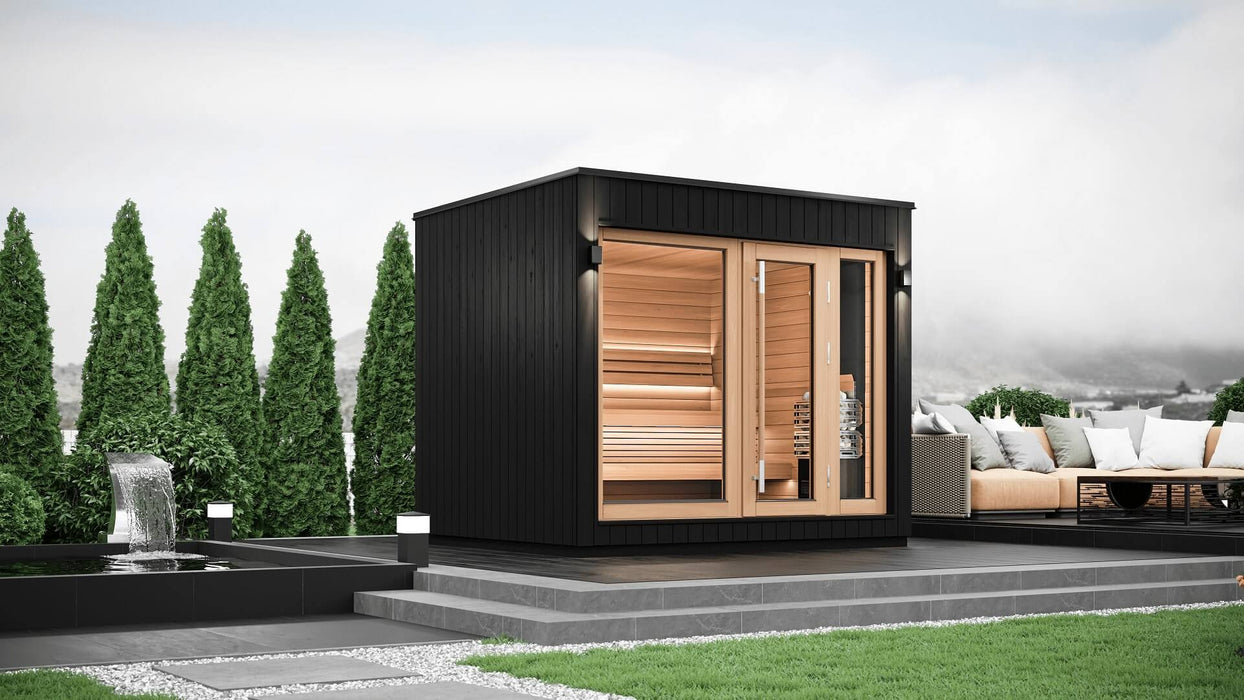 SaunaLife Model G7 | 6 - Person Pre - Assembled Outdoor Sauna - Topture