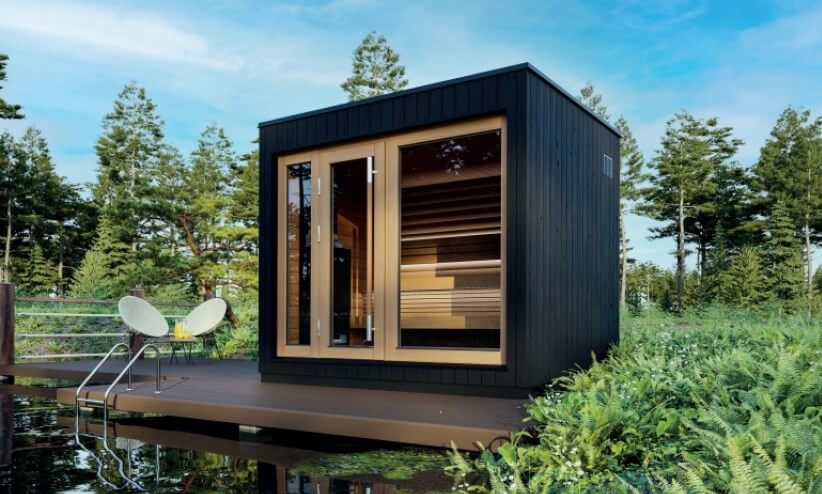 SaunaLife Model G7 | 6 - Person Pre - Assembled Outdoor Sauna - Topture