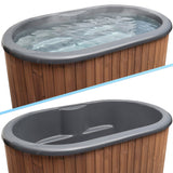 SaunaLife Model S2NC Package 2 - Person Immersion Tub and Combination Water Chiller/Heater, Natural - Topture