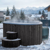 SaunaLife Model S2NC Package 2 - Person Immersion Tub and Combination Water Chiller/Heater, Natural - Topture