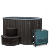 SaunaLife Model S2NC Package 2 - Person Immersion Tub and Combination Water Chiller/Heater, Natural - Topture