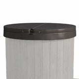 Close-up of SaunaLife S1 hinged two-piece plunge tub cover lid