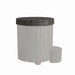 SaunaLife S1 dark cover fitted atop a gray S1 series plunge tub