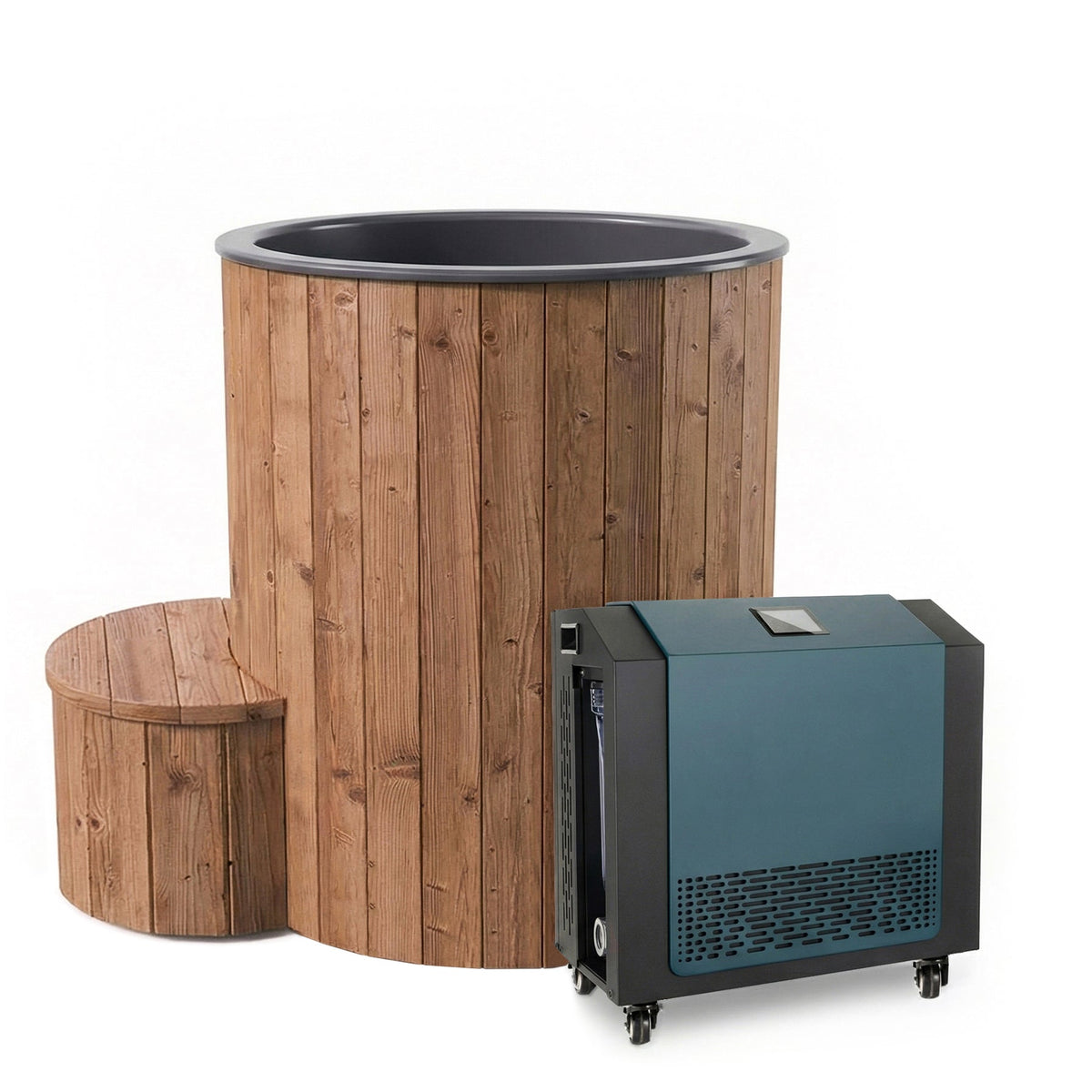 SaunaLife S1N Package 1 - Person Immersion Tub and Combination Water Chiller/Heater, Natural - Topture