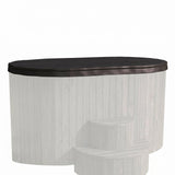 SaunaLife S2 dark insulated cover fitted on top of an S2 plunge tub