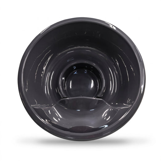SaunaLife S4 empty black hot tub shell top-down view showing the molded basin interior