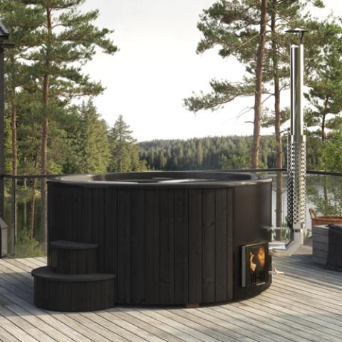 SaunaLife S6 7 - Person Wood - Burning Hot Tub - Topture