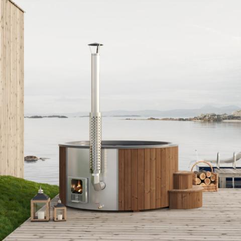 SaunaLife S6 7 - Person Wood - Burning Hot Tub - Topture