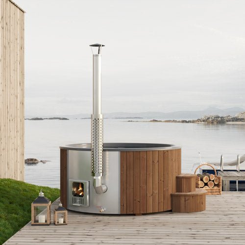 SaunaLife S6 7 - Person Wood - Burning Hot Tub - Topture